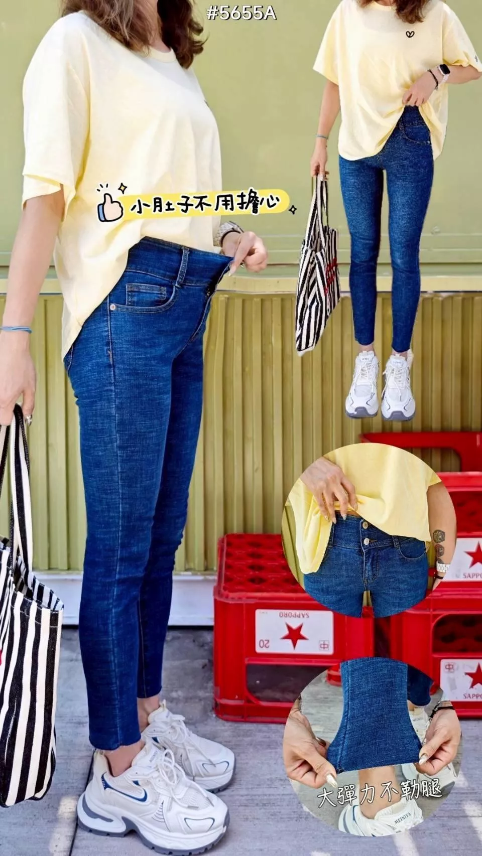 預購。♦️【pp5655】強勢回歸❥超強激瘦修身彈力雙扣小腳褲♦️