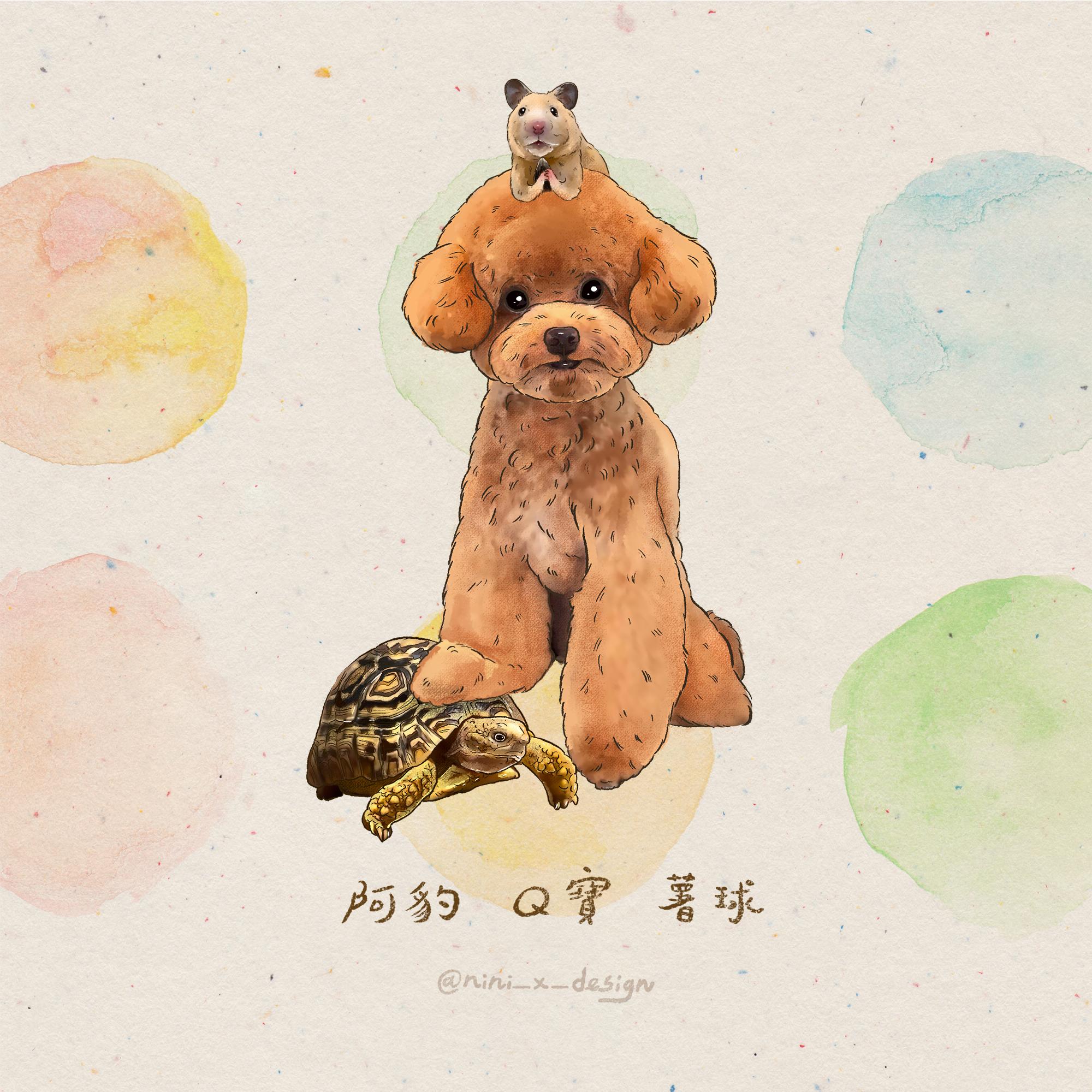 寵物精緻繪圖(全身圖)