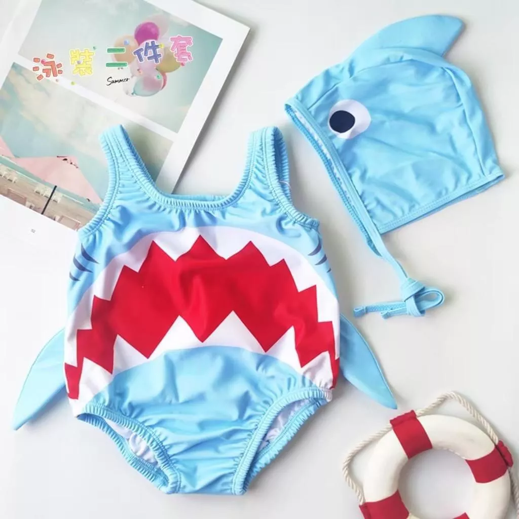 鯊魚泳衣(有泳帽)