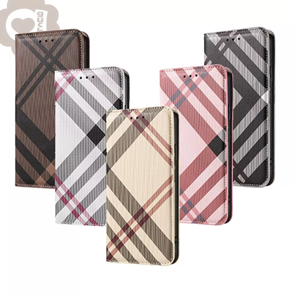 亞古奇 Samsung S 系列/A 系列 皇家輕雅格紋手機皮套 側掀支架式皮套 5色可選