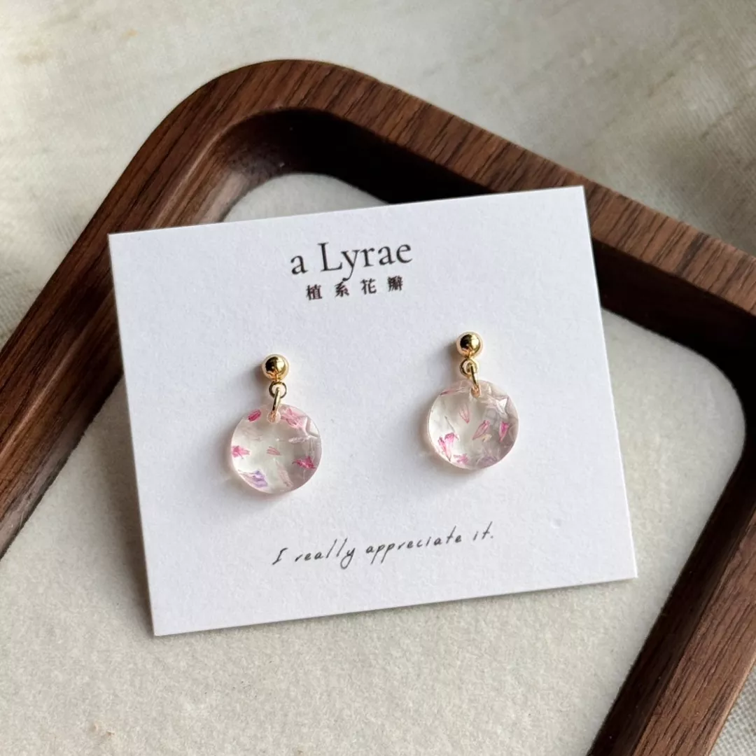 aLyrae手作飾品 | 日系列 垂墜式 耳環  鍍14K金  森暮日