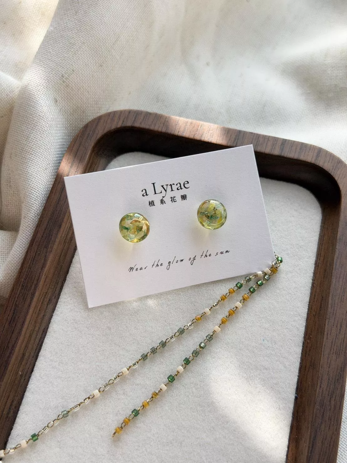 aLyrae手作飾品 | 日系列 耳針式 耳環  鍍14K金 春日系列 茉莉