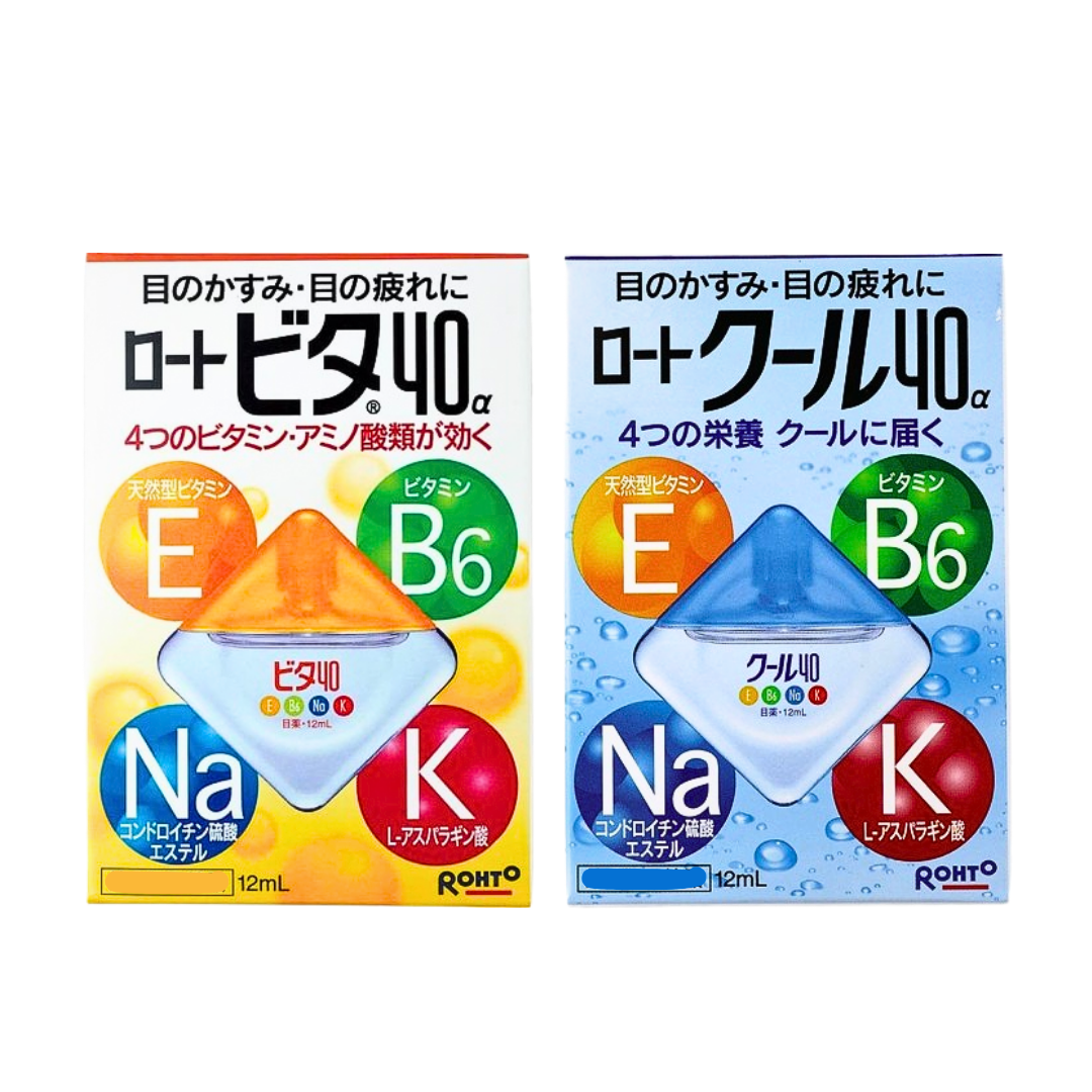 日本《樂敦製藥Rohto》眼藥水40α ◼維他命◼酷涼  12ml