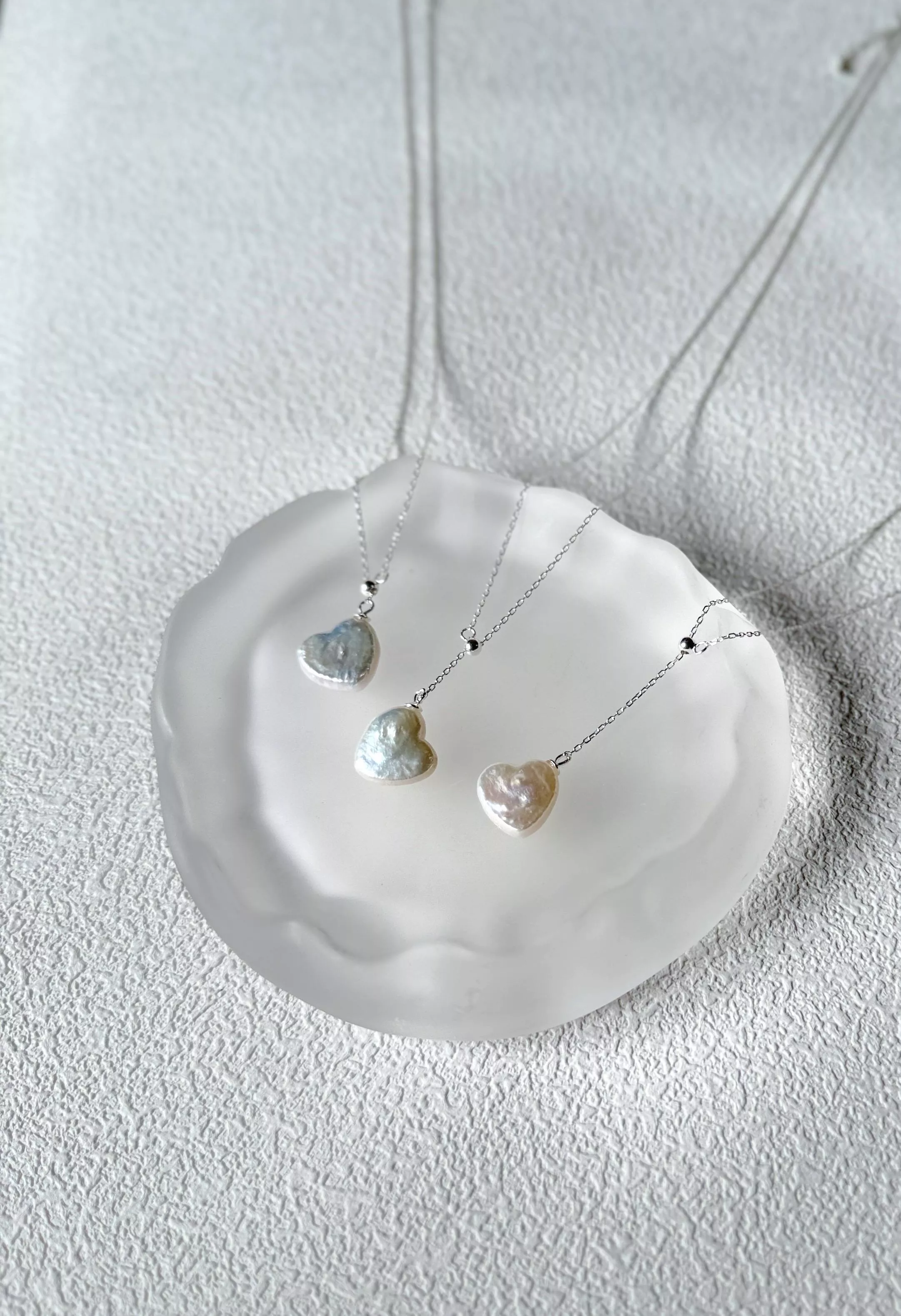 ｜悅己｜心型珍珠純銀項鍊