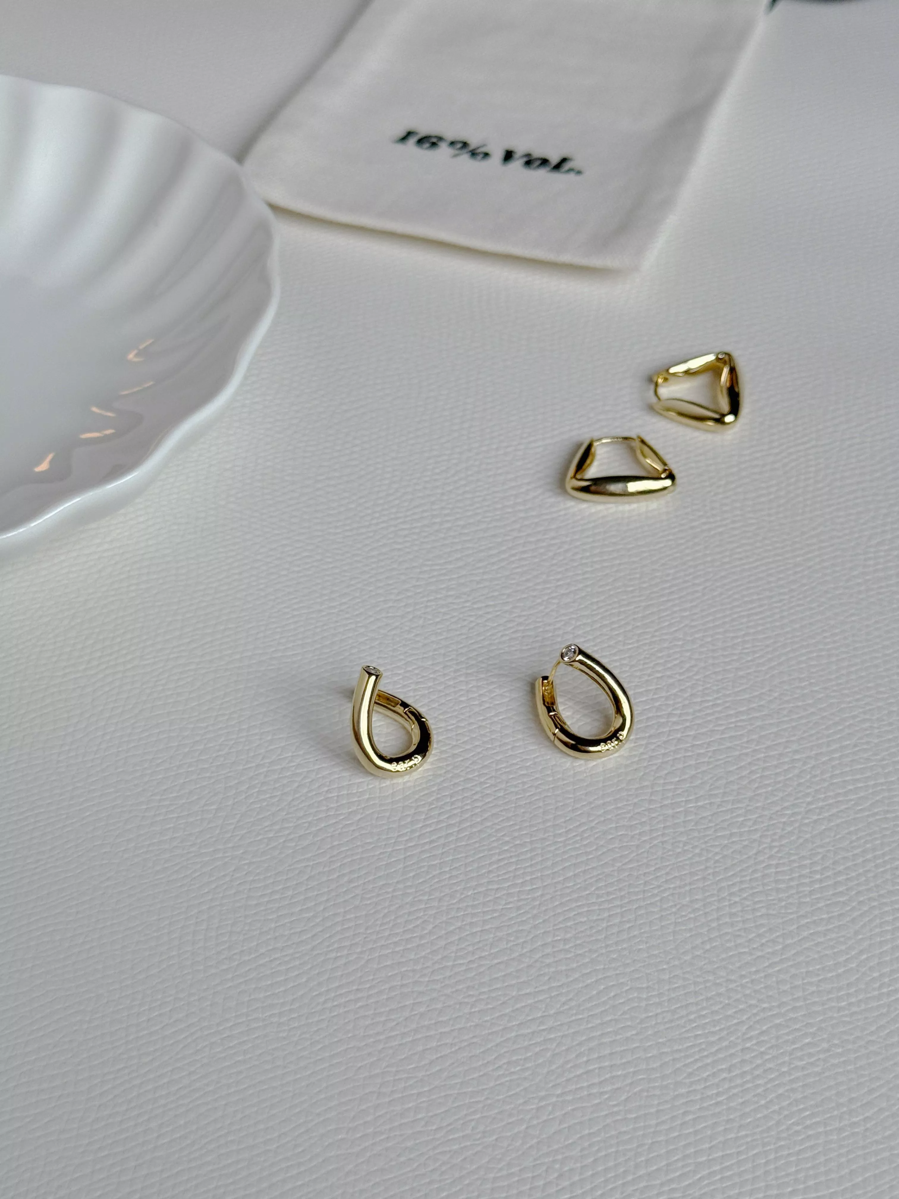 純粹・鈦鋼耳環-金