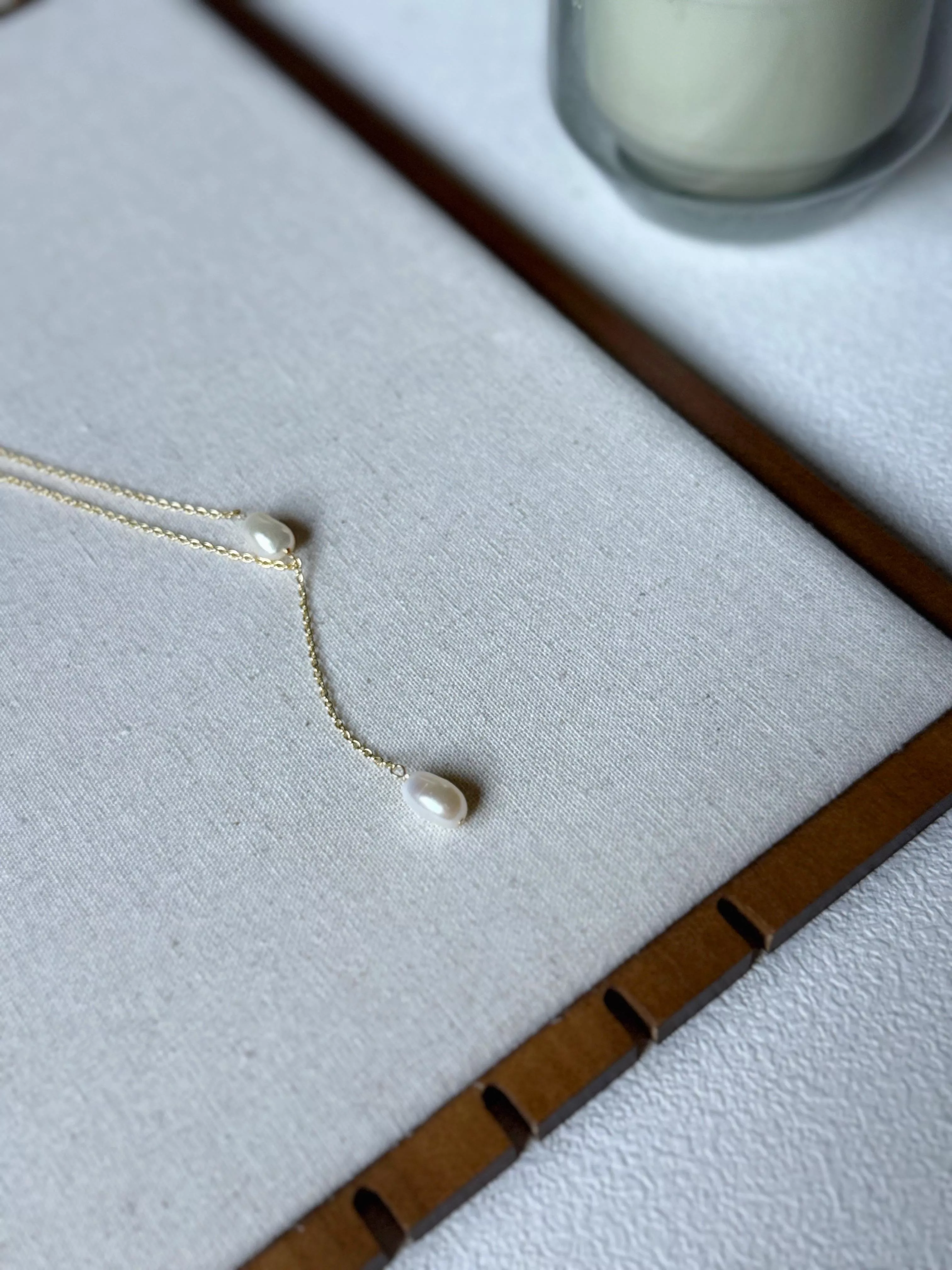 ｜微醺流淌｜巴洛克珍珠 Y 字調節項鍊