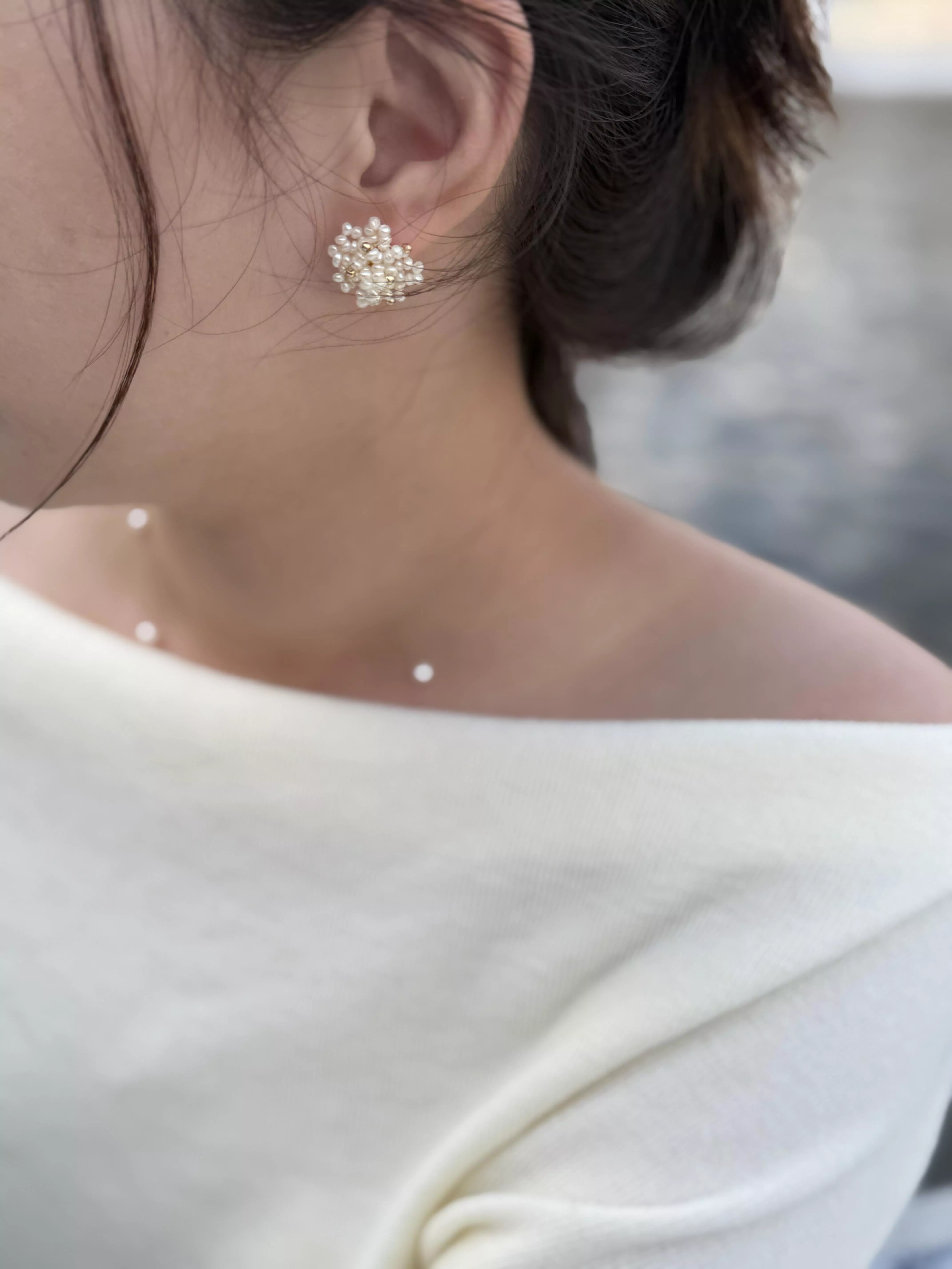 ｜春日花見｜珍珠耳環