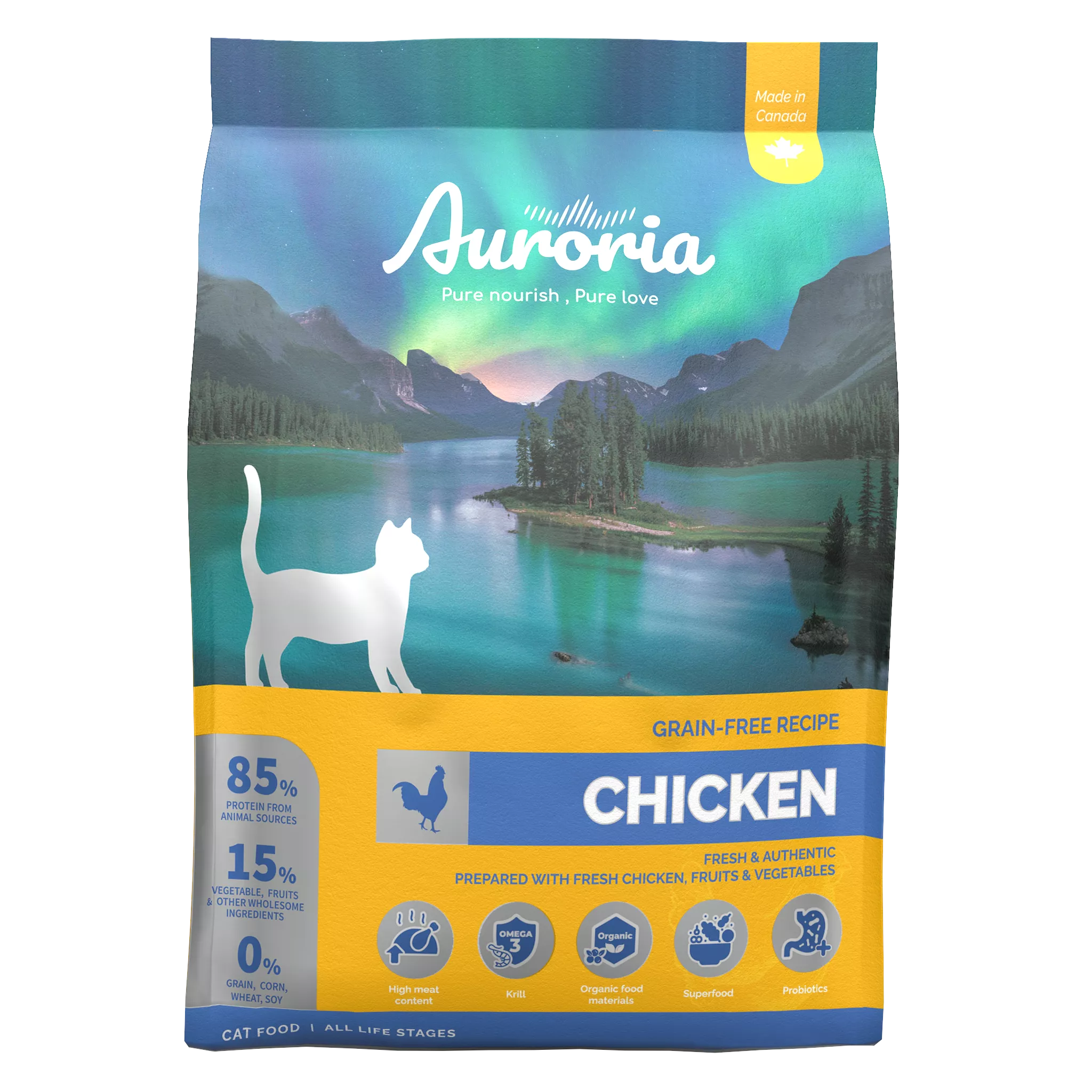 【AURORIA極光】全齡貓 無穀天然糧－雞肉｜三種規格(1磅/4磅/12磅)