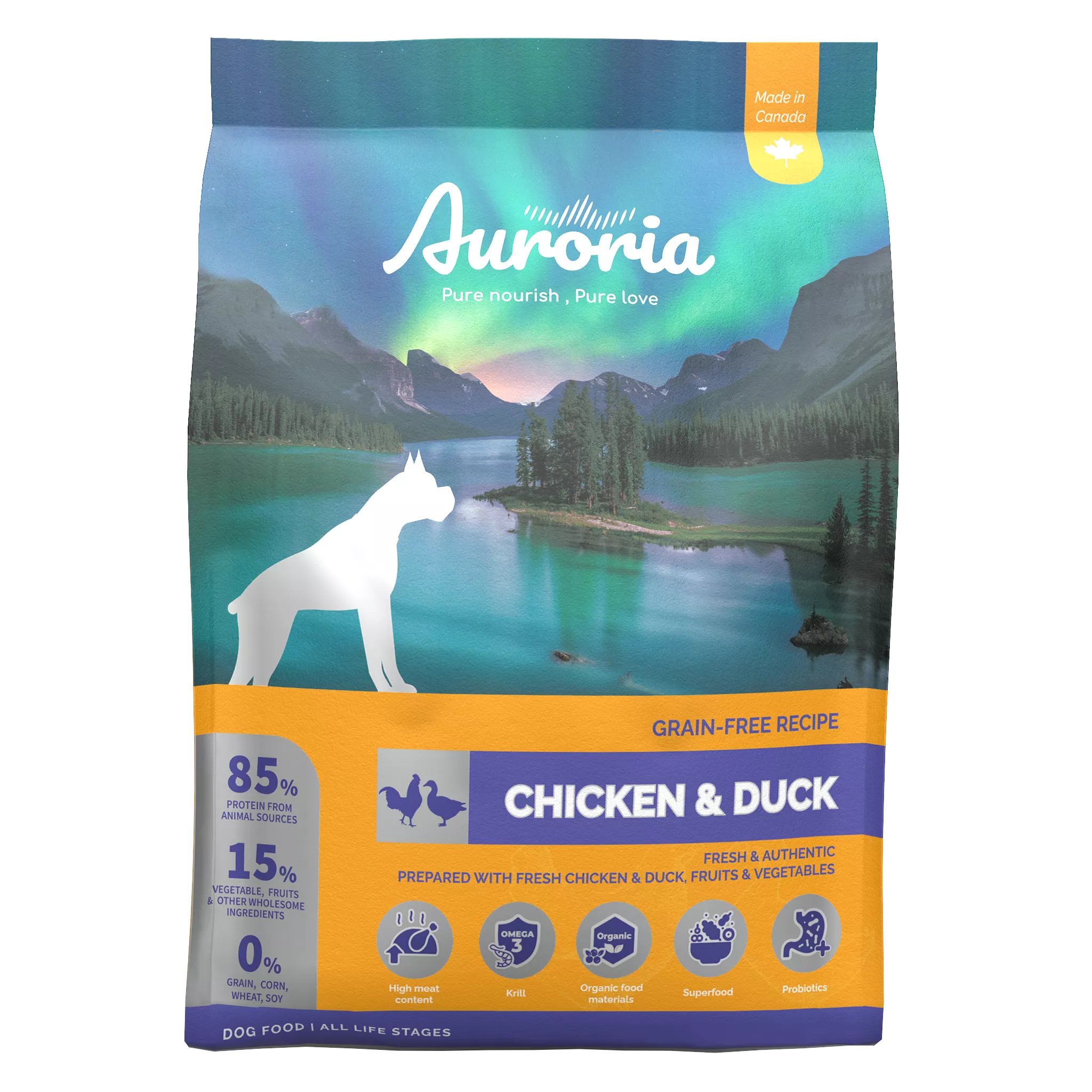 【AURORIA極光】全齡犬 無穀天然糧－雞肉&鴨肉｜三種規格(1磅/5磅/15磅)