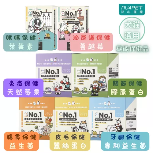 【nu4PET陪心寵糧】犬貓用 No.1機能保健粉★每盒1.5gx30入 腸胃/皮毛/關節/牙齦/免疫/眼睛保健