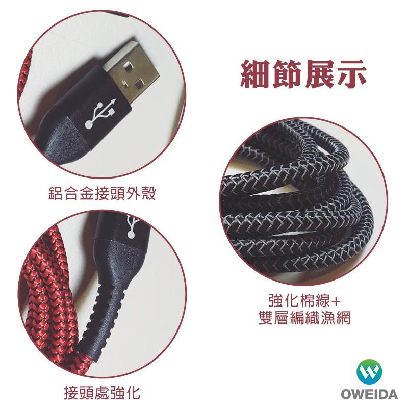 現貨秒出【Oweida】USB to iPhone、Type-C 編織漁網快充線 5A 充電線 傳輸線 150cm