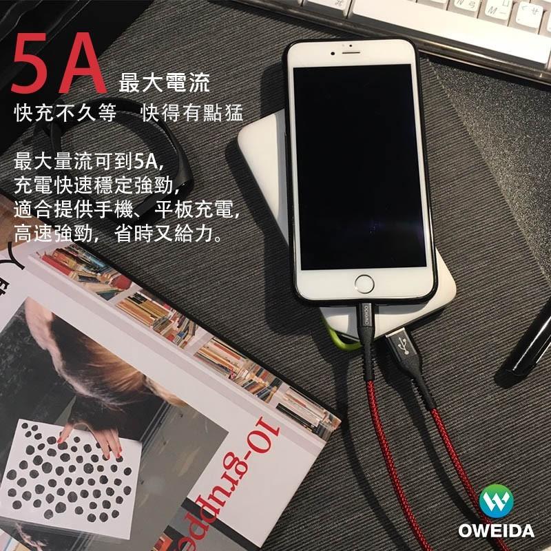 現貨秒出【Oweida】USB to iPhone、Type-C 編織漁網快充線 5A 充電線 傳輸線 150cm