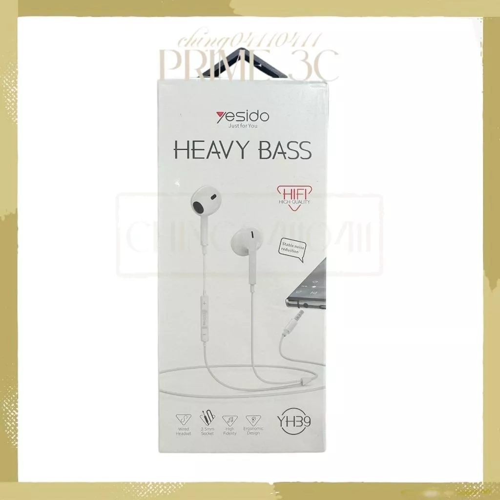 【yesido】高品質原廠晶片入耳式立體聲3.5毫米有線耳機 3.5mm耳機 YH39