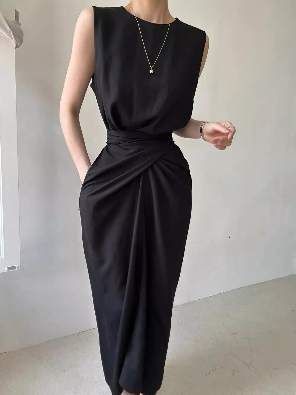 正韓雙拉式設計顯瘦裙