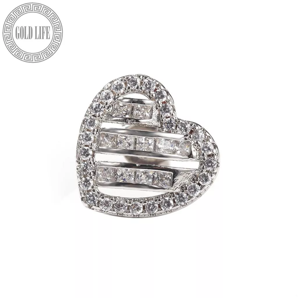 滿鑽愛心耳環 (S925純銀耳針)