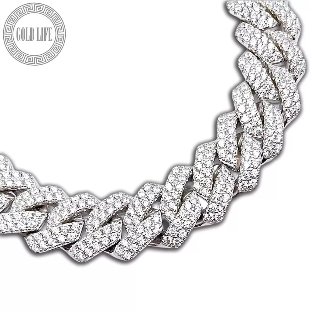 S925純銀13mm密釘鑲邁阿密古巴手鍊