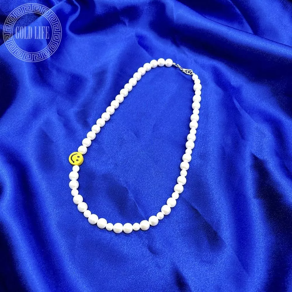 NO NAME 經典款笑臉珍珠項鍊
