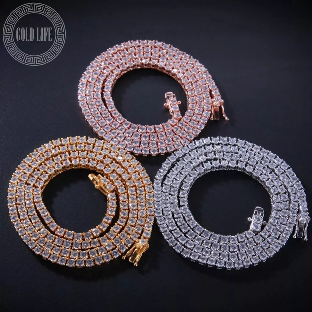 S925純銀3mm鑽石網球項鍊