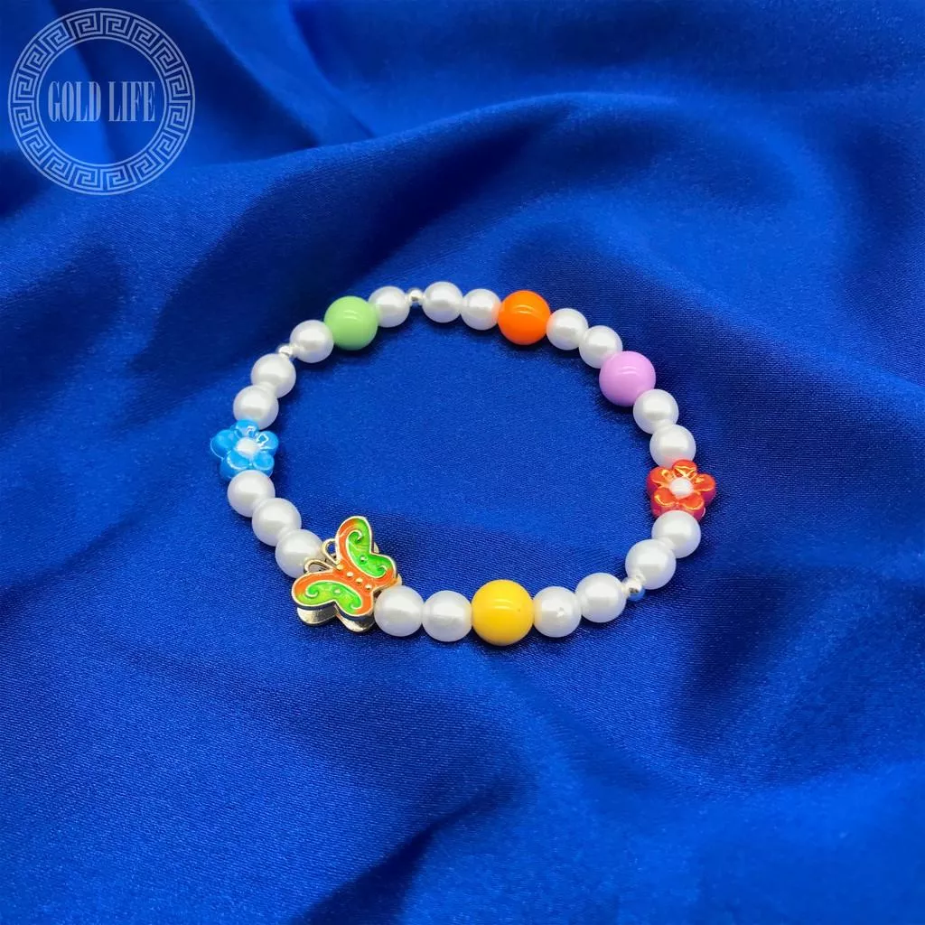 NO NAME 彩色蝴蝶珍珠手鍊