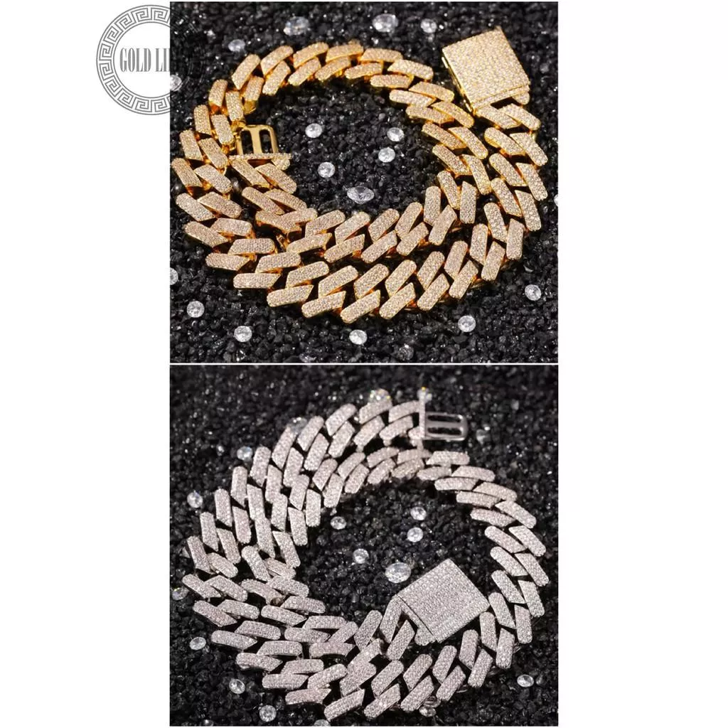 18mm密釘鑲邁阿密鑽石古巴項鍊/手鍊