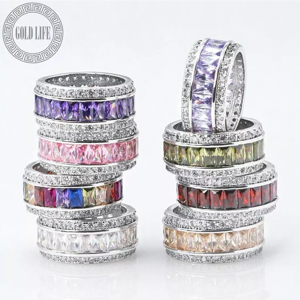 滿鑽長方形寶石戒指