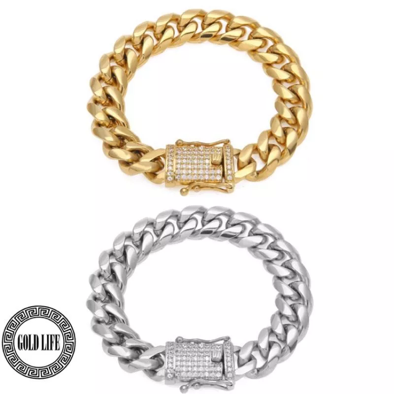 金銀古巴鑽石手鍊