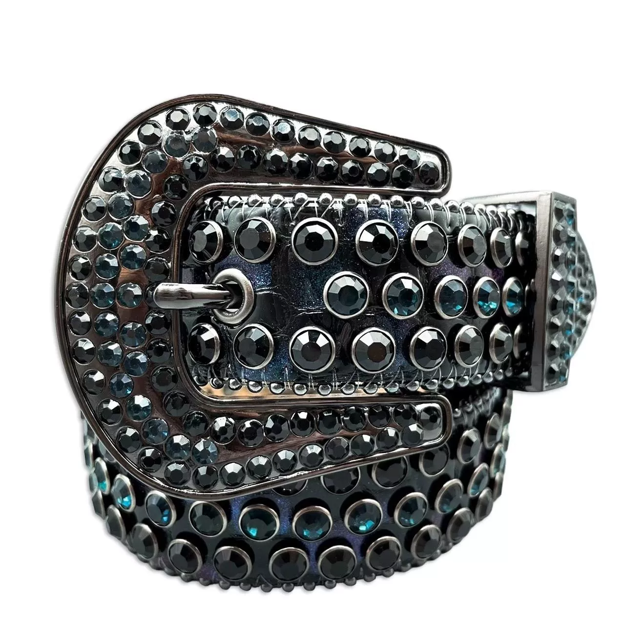 星空藍水鑽皮帶