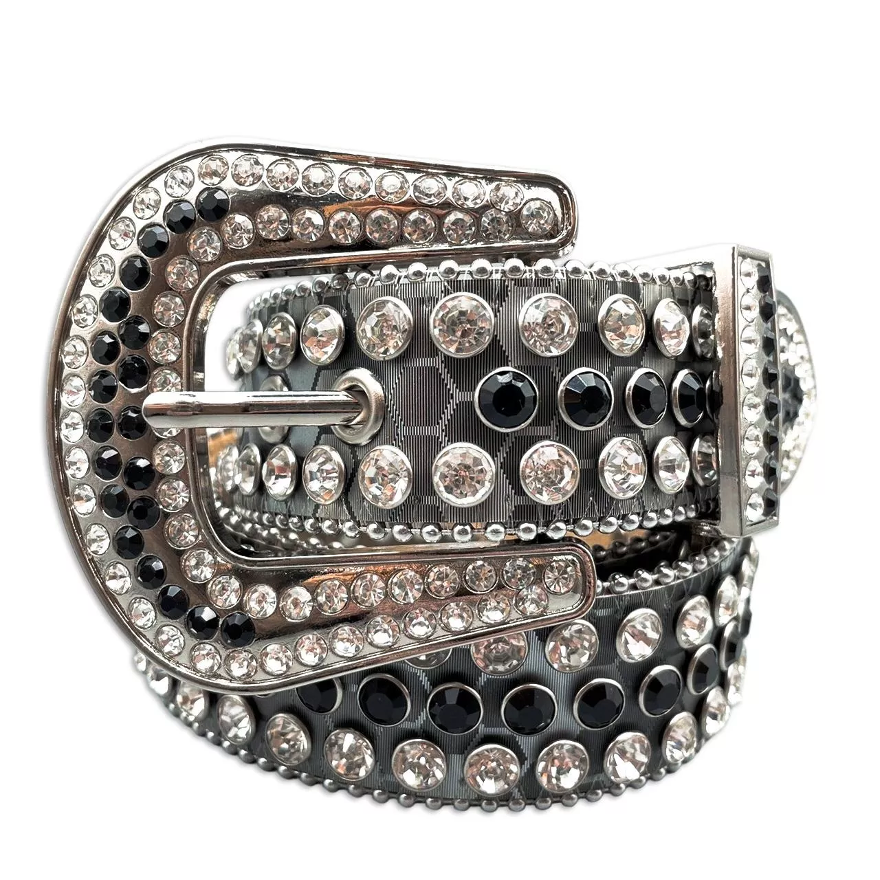 3D蜂巢灰水鑽皮帶