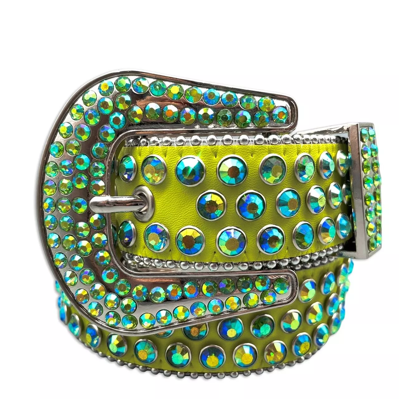 螢光綠水鑽皮帶