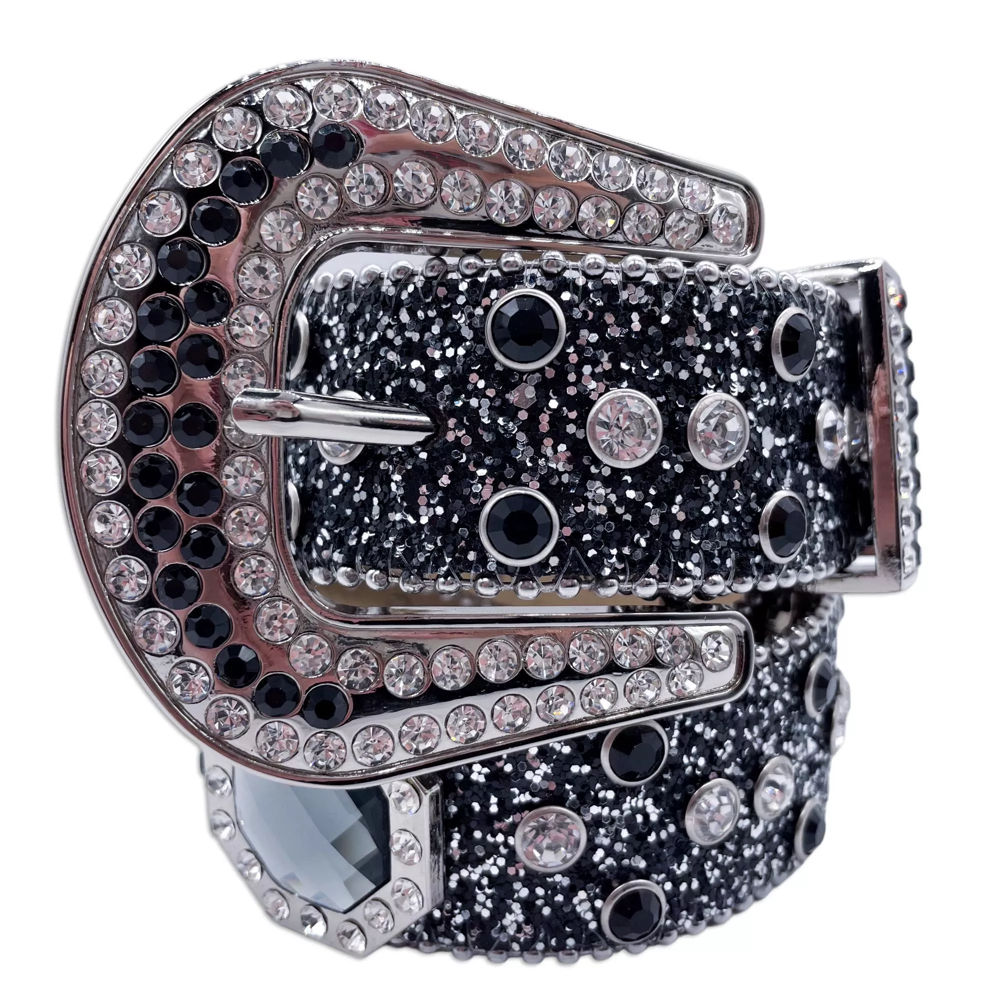 大寶石雪花水鑽皮帶