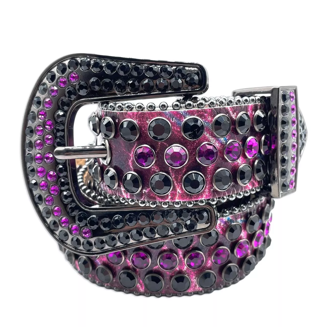 電光紫水鑽皮帶