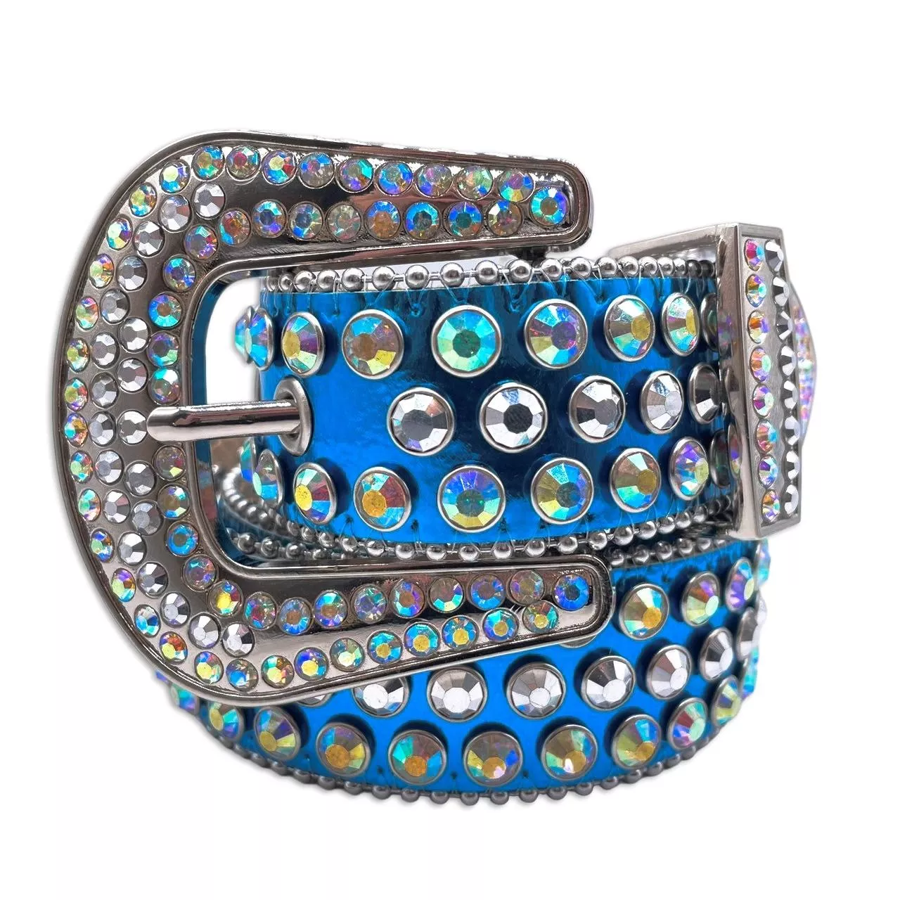 法國藍水鑽皮帶