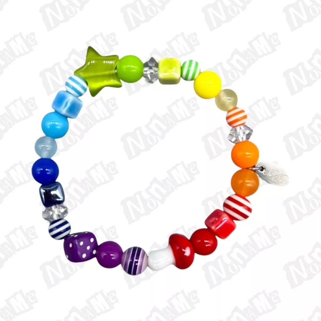 noname 彩色星星 白水晶 串珠手練