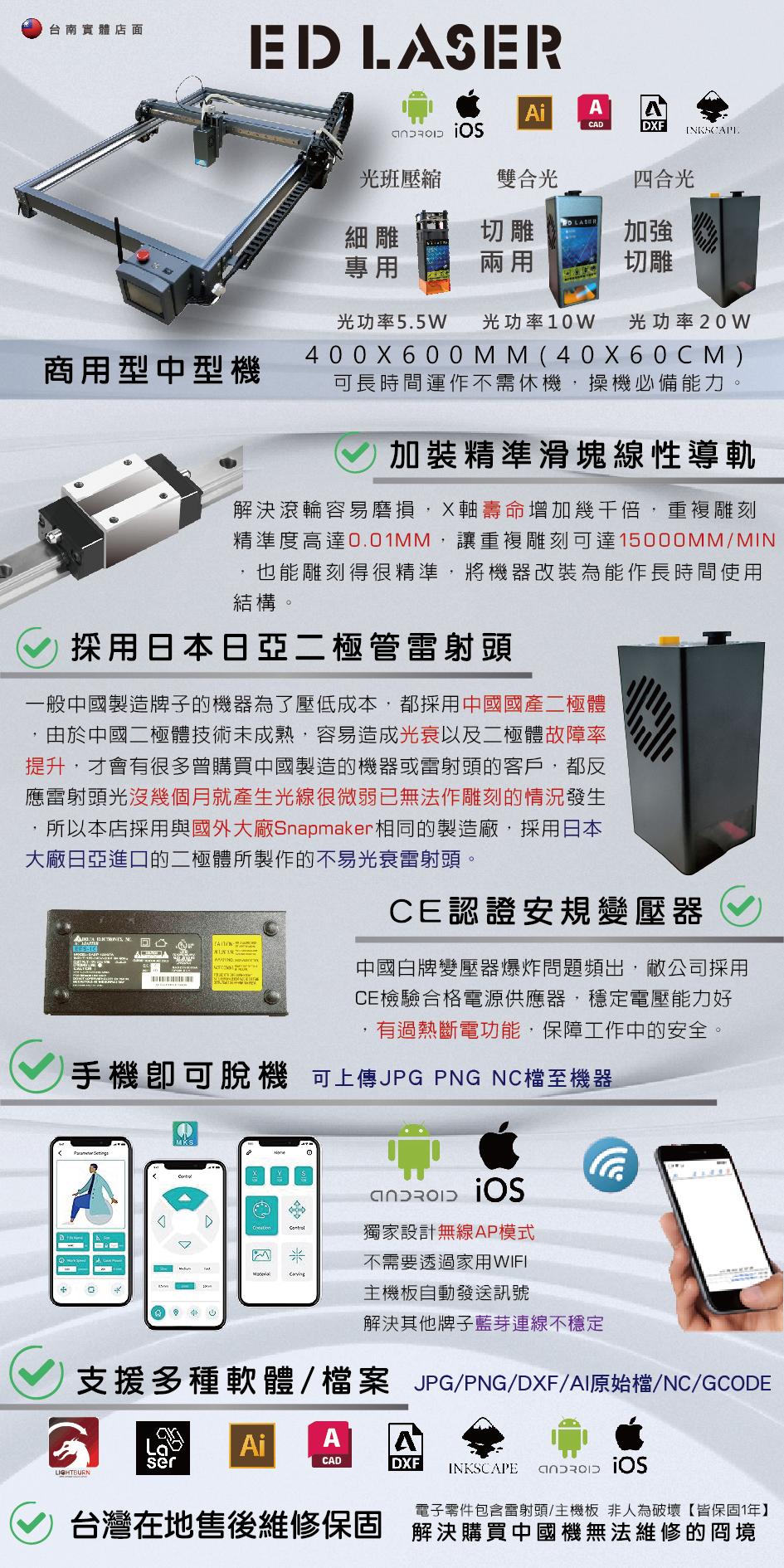 EDLASER 羿迪雷射雕刻機 【EDONE PLUS】電動Z軸