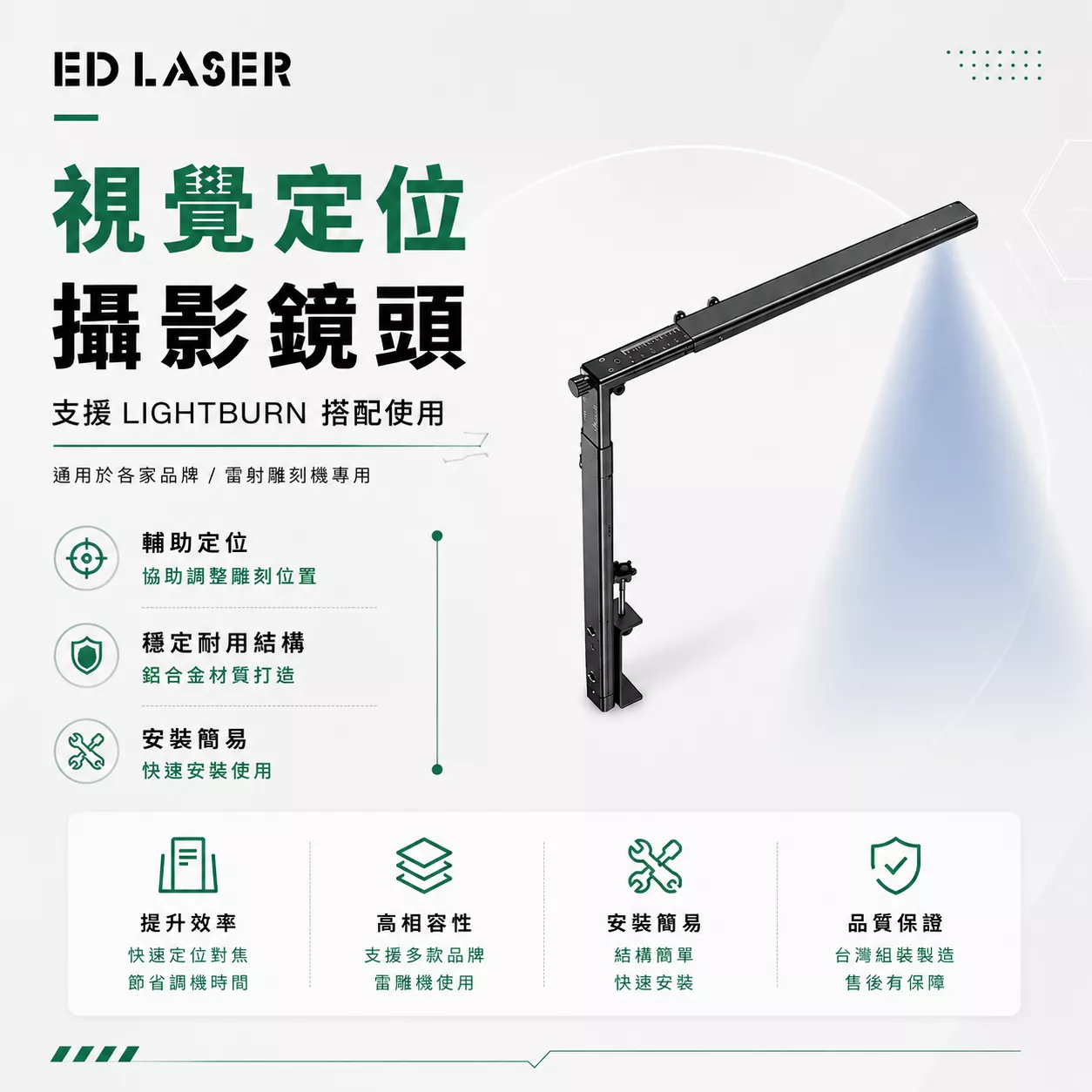 EDLASER雷射雕刻機專用 【LIGHTBURN專用】 視覺定位攝影鏡頭