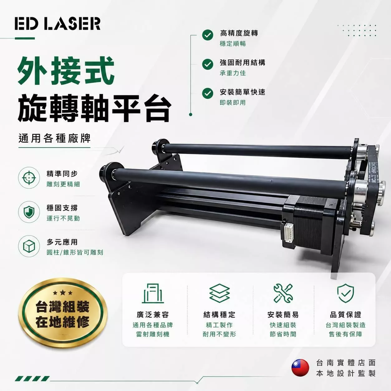外接式圓柱旋轉軸 龍門型/懸臂型 通用