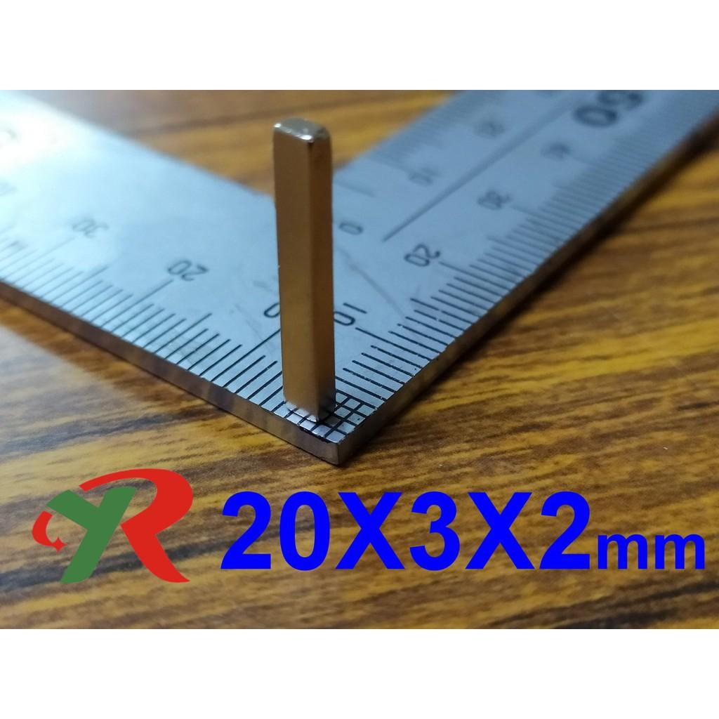 高精度強磁力 工業等級 20X3X2 釹鐵硼強力磁鐵