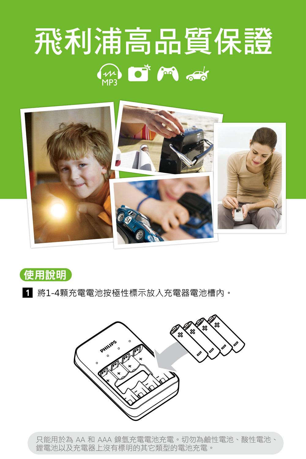 PHILIPS 飛利浦 4槽電池充電器 台灣公司貨