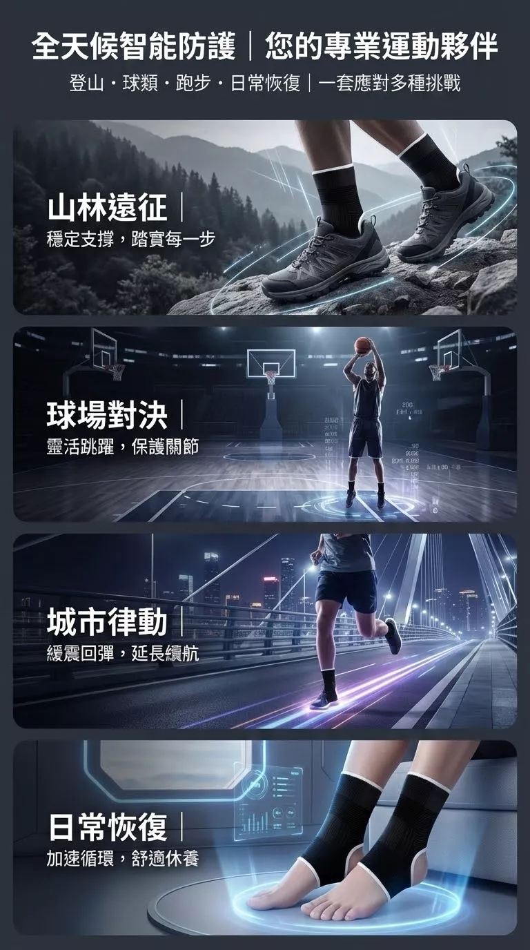 【MACMUS】四面彈竹炭護踝｜3D運動針織護踝