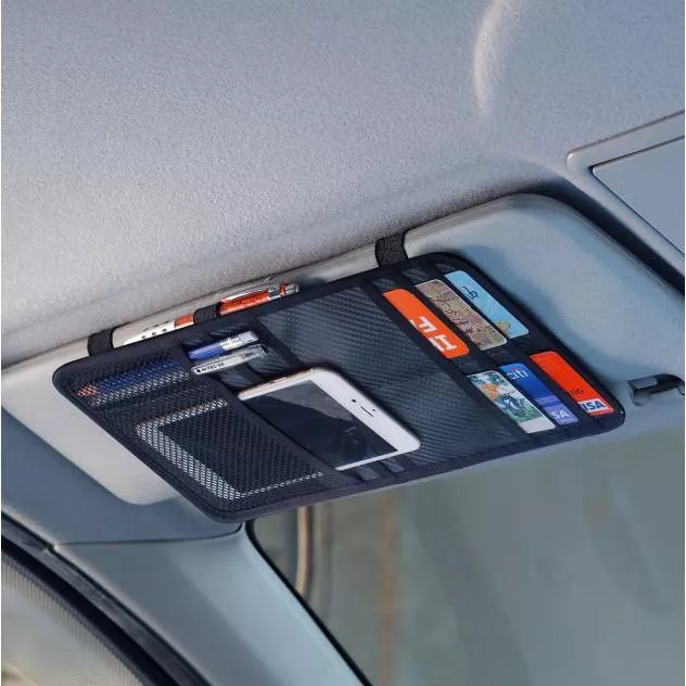 【G-SPEED】碳纖紋遮陽板置物袋 遮陽板收納袋 雜物袋 票據 收納夾 卡片收納 車用收納 手機袋 手機置物袋 碳纖維