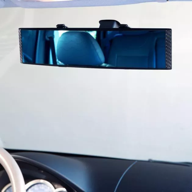 【G-SPEED】碳纖紋後視鏡 綁型 防眩光藍鏡 車用後視鏡 照後鏡 倒車鏡 廣角鏡 室內鏡 盲點鏡