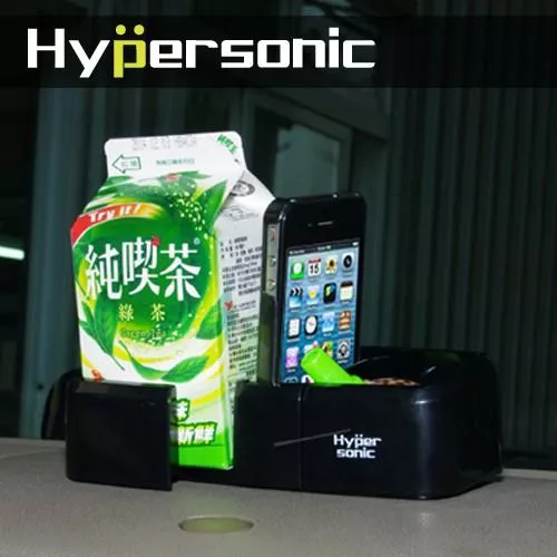 【Hypersonic】『尺寸可調節』車用黏貼型雙杯架 置杯架 可放純喫茶 方形杯架 方形飲料架 方形水杯架 雜物收納