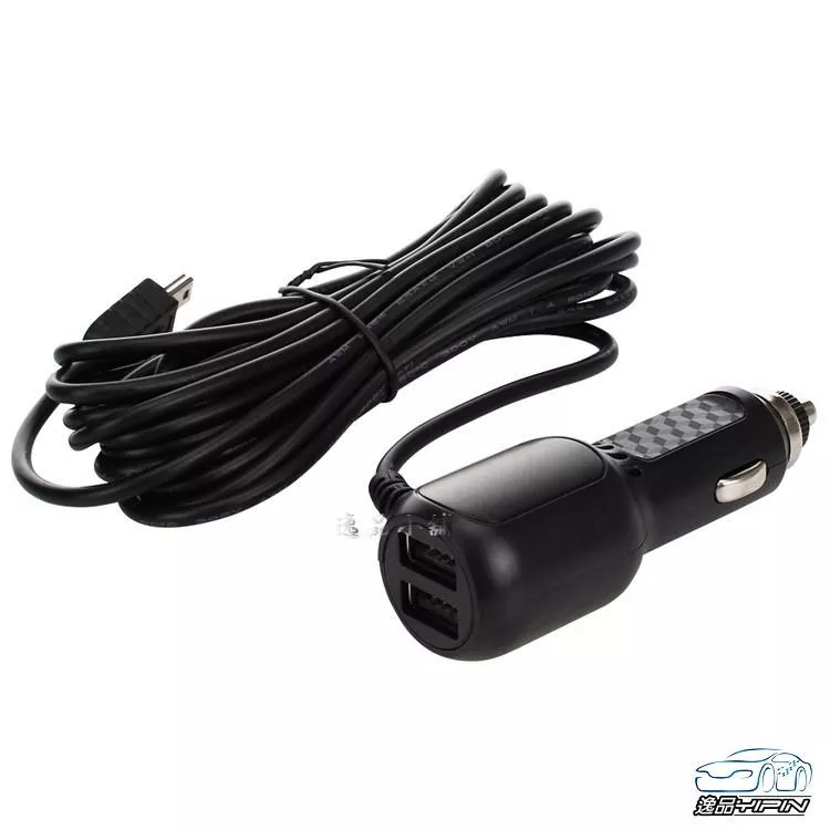 【逸品汽車百貨】雙USB行車紀錄器 導航充電線 3.5米 測速器 充電器 衛星導航電源線 MINI MICRO USB