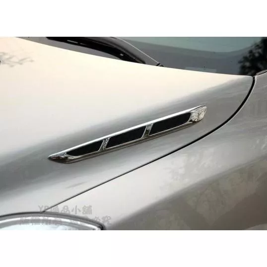 【逸品汽車百貨】長條側邊鯊魚鰓出風口 裝飾引擎蓋風口 偽裝進氣孔 通風孔裝飾貼 一對入E46 E90