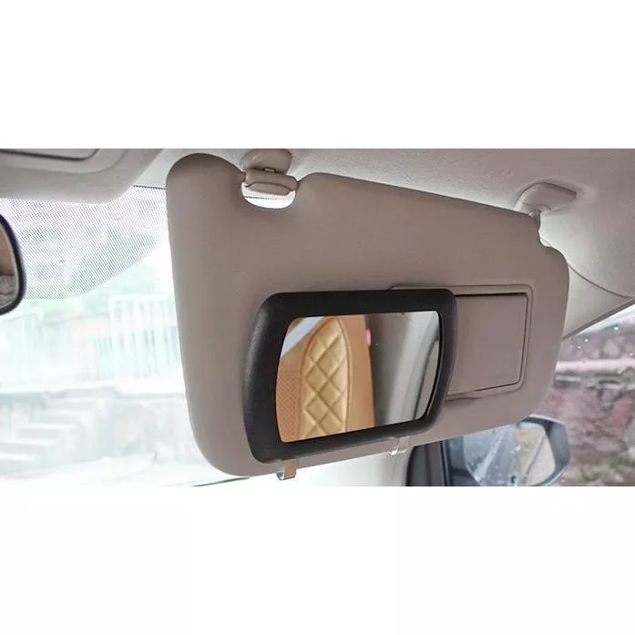 【逸品汽車百貨】出口歐美 超薄型 夾式遮陽板化妝鏡 梳妝鏡 整容鏡 大鏡片 高清玻璃鏡面 女王鏡 汽車化妝鏡