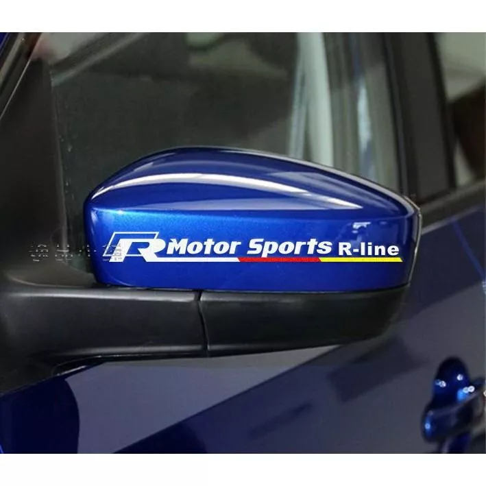 【逸品汽車百貨】Motor Sports R-line 後視鏡貼紙 照後鏡貼紙 反光 防水 2入裝 RS4 A4 A6