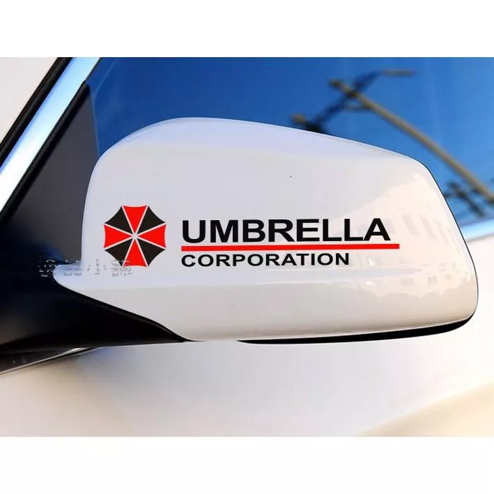 【逸品汽車百貨】生化危機 UMBRELLA 保護傘 後視鏡貼紙 照後鏡貼紙 一對裝 反光 防水