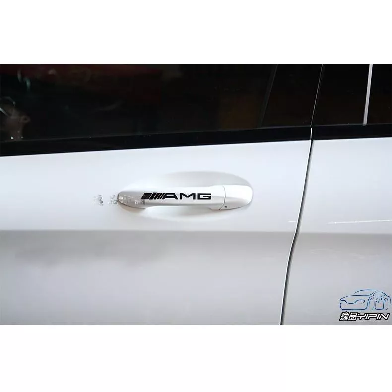 【逸品汽車百貨】BENZ AMG 門把貼紙 反光 防水 4條裝 C250 C300 E350 A45 CLA45