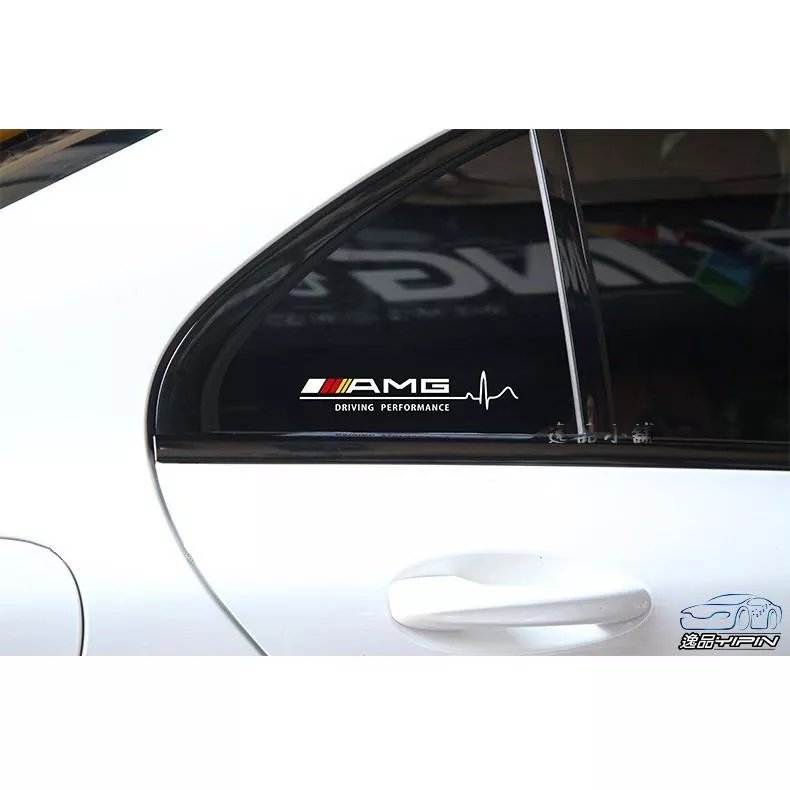 【逸品汽車百貨】AMG 側窗貼紙 三角窗 反光 防水 對裝 C300 CLA A45 C250 CLS C200