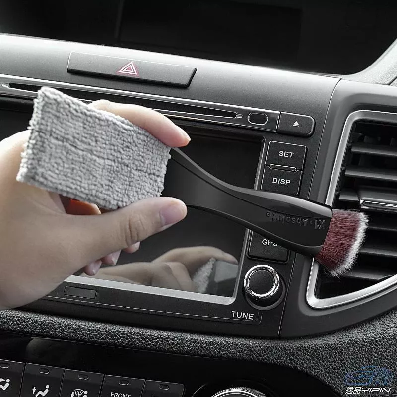 【逸品汽車百貨】雙頭空調縫隙刷 出風口葉片刷 除塵刷 內飾清潔 內裝清潔刷 出風口清潔刷 毛刷 中控台清潔刷